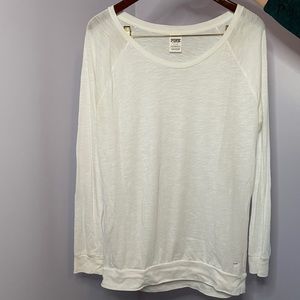 PINK white long sleeve tee